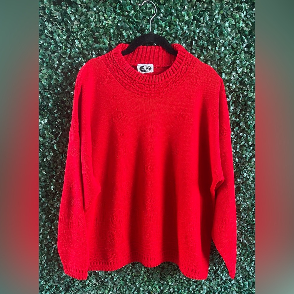 Vintage Classic Essentials Wm L Sweater Red Size 22W